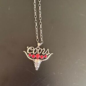 Coors Silver and Red Necklace
